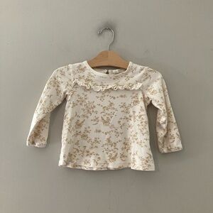 $12 ADD ON colored organics long-sleeve gold floral print 3T Zara Little Bipsy